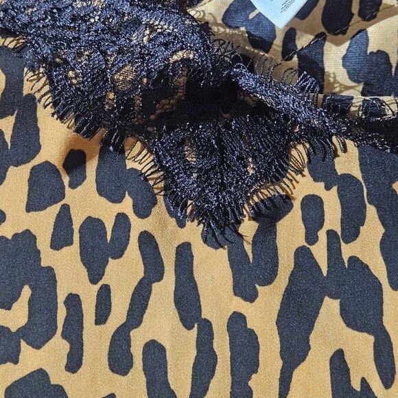 BP Women's Leopard Lace Camisole Top Med Y2K Indie Sleaze Dark Academia Layering - Picture 5 of 9